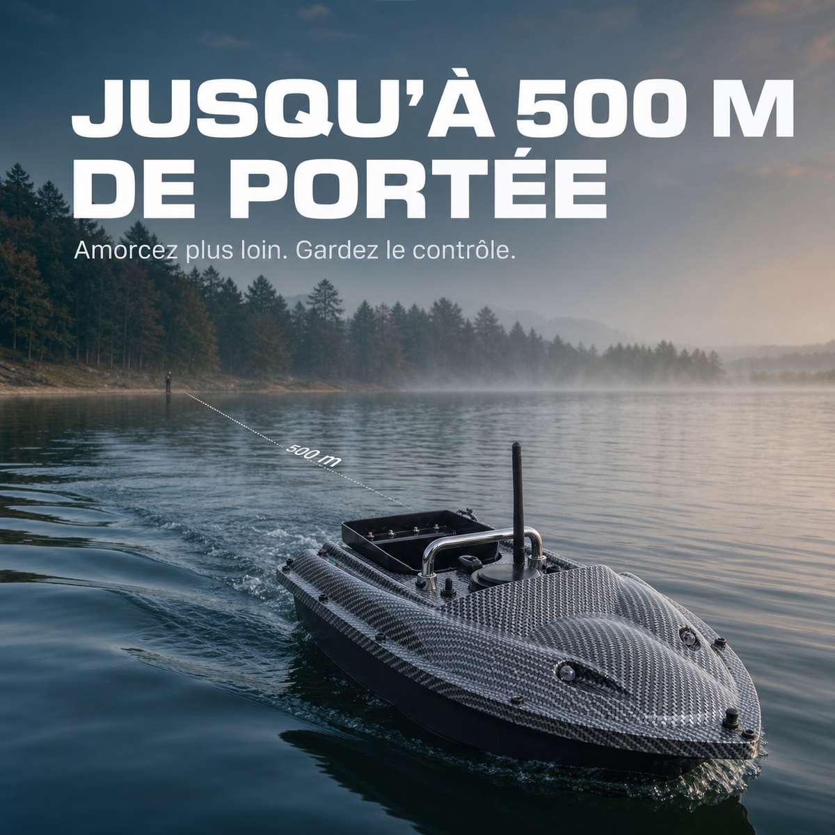 Bateau Amorceur 500 m – Grande Capacité