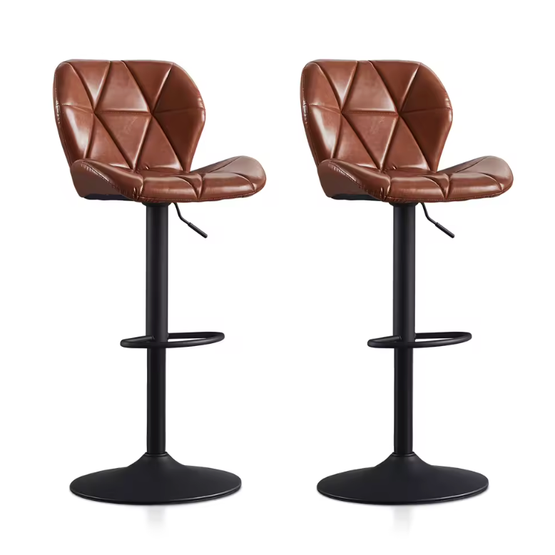 Tabouret de Bar Simili Cuir Marron – Enzo