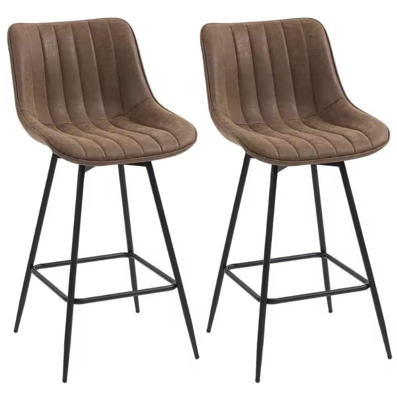 Tabouret de Bar Simili Cuir Marron – Chester