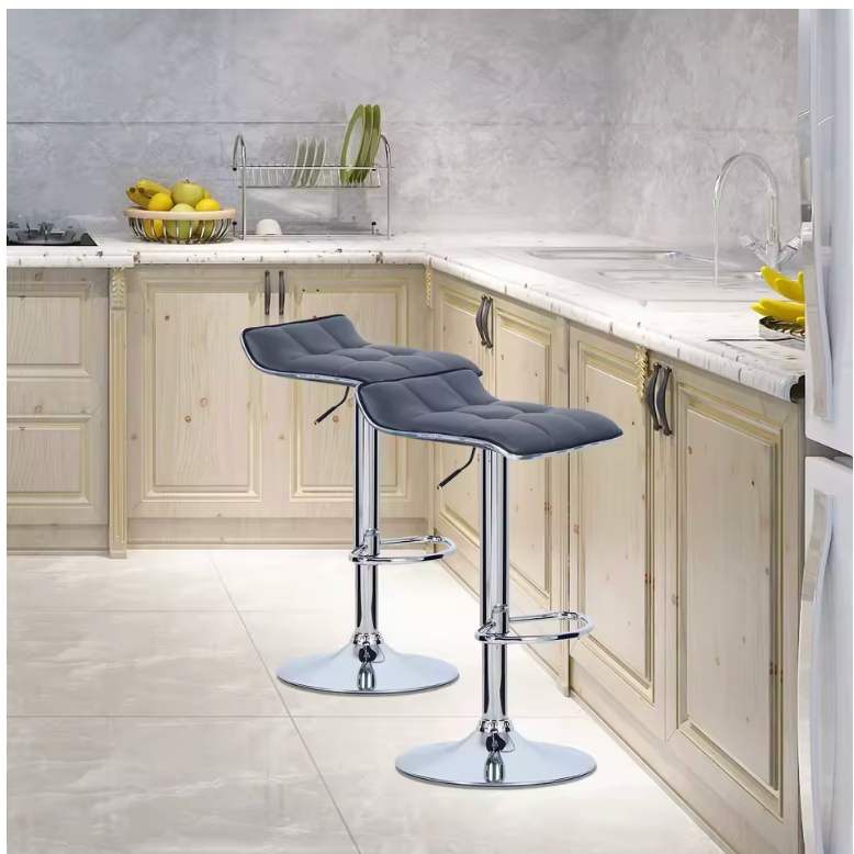 Tabouret de Bar Simili Cuir Gris – Oslo