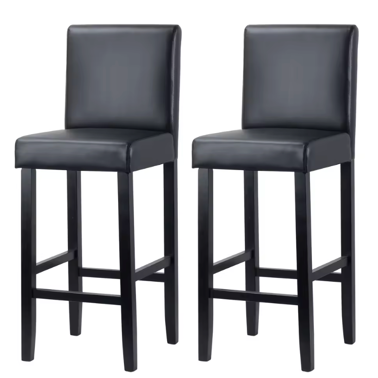 Tabouret de Bar Simili Cuir Noir – Camden