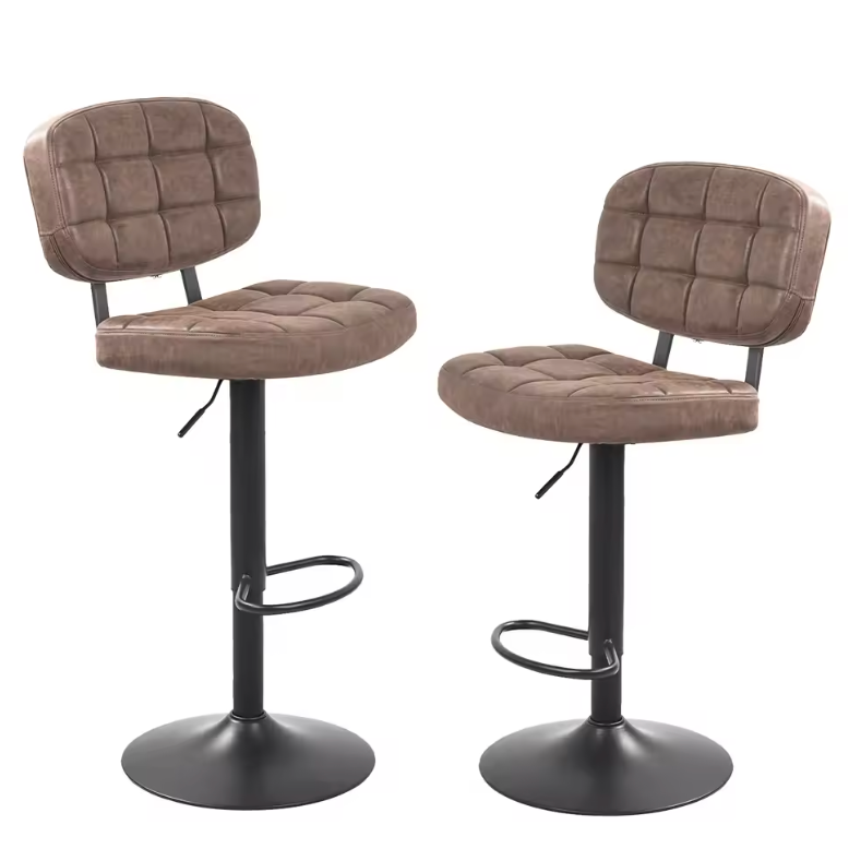 Tabouret de Bar Simili Cuir Marron – Brooklyn