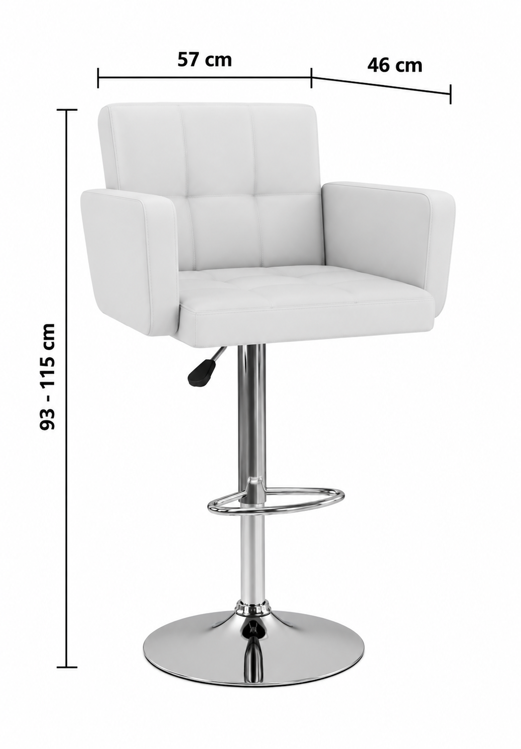 Tabouret de Bar Simili Cuir Blanc – Monaco