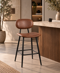 Tabouret de Bar Simili Cuir Marron – Denver