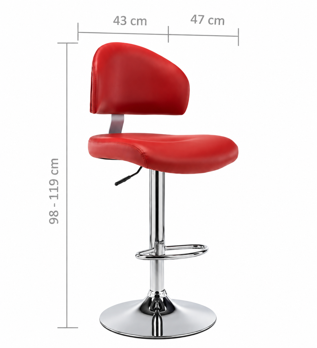 Tabouret de Bar Simili Cuir Rouge – Milan