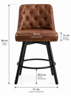 Tabouret de Bar Simili Cuir Marron – Boston
