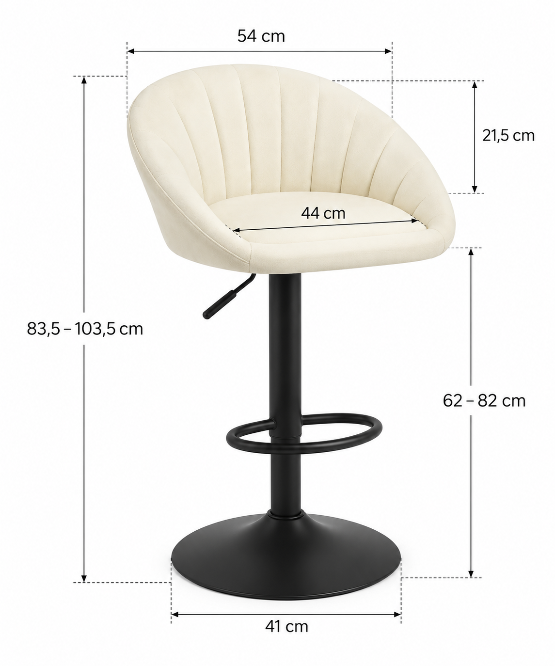 Tabouret de Bar Tissu Crème – Noma