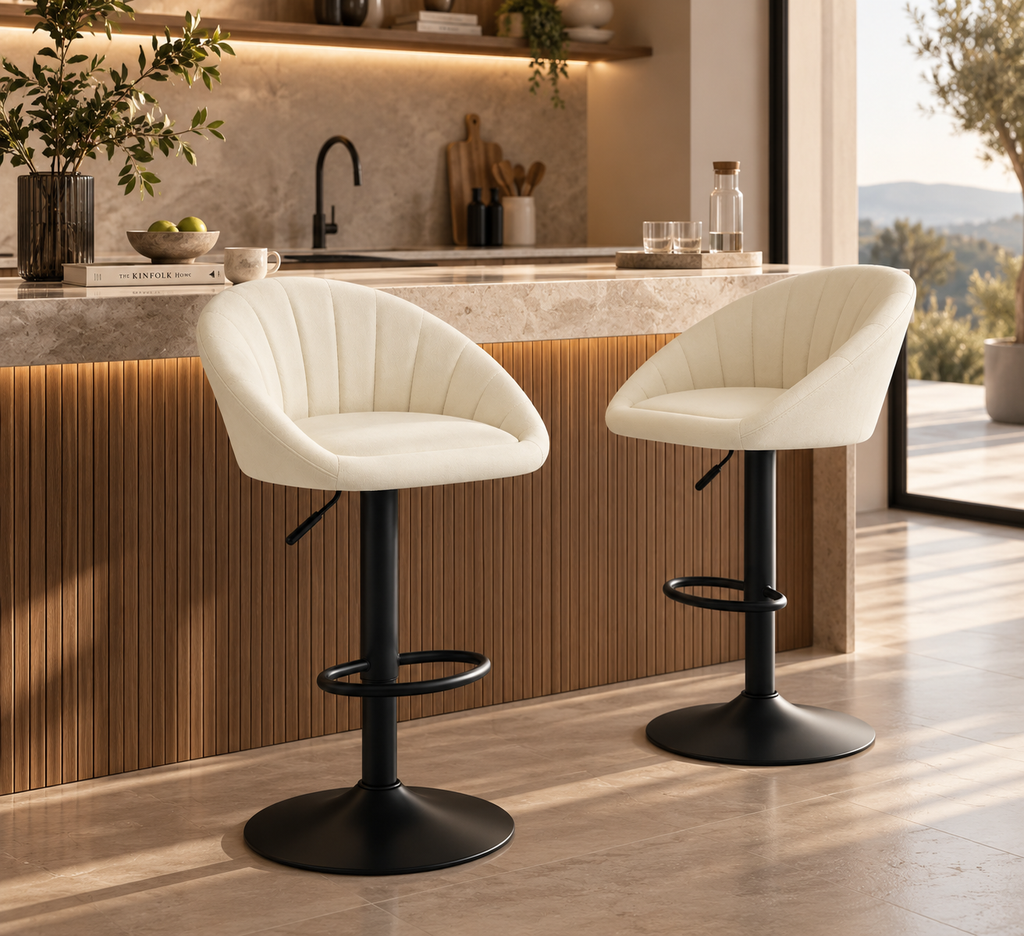 Tabouret de Bar Tissu Crème – Noma