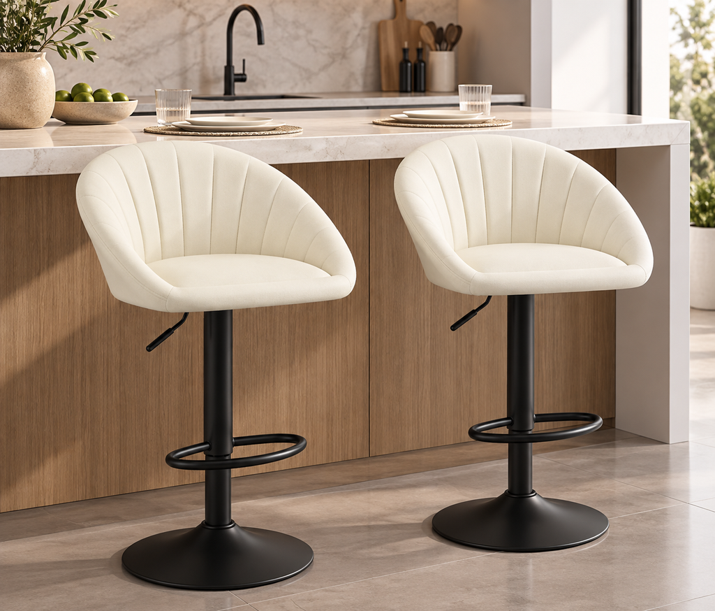 Tabouret de Bar Tissu Crème – Noma