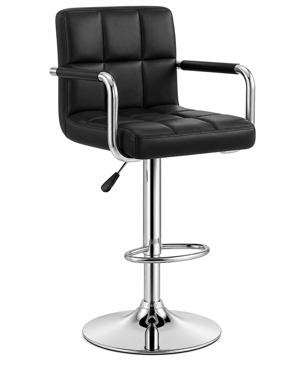 Tabouret de Bar Simili Cuir Noir – Verona