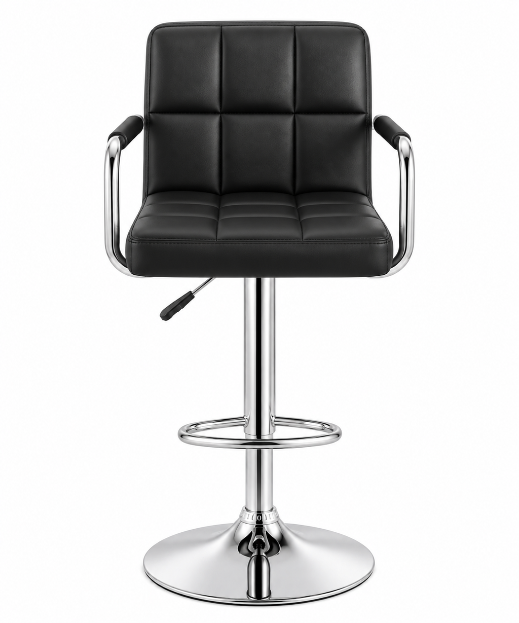 Tabouret de Bar Simili Cuir Noir – Verona