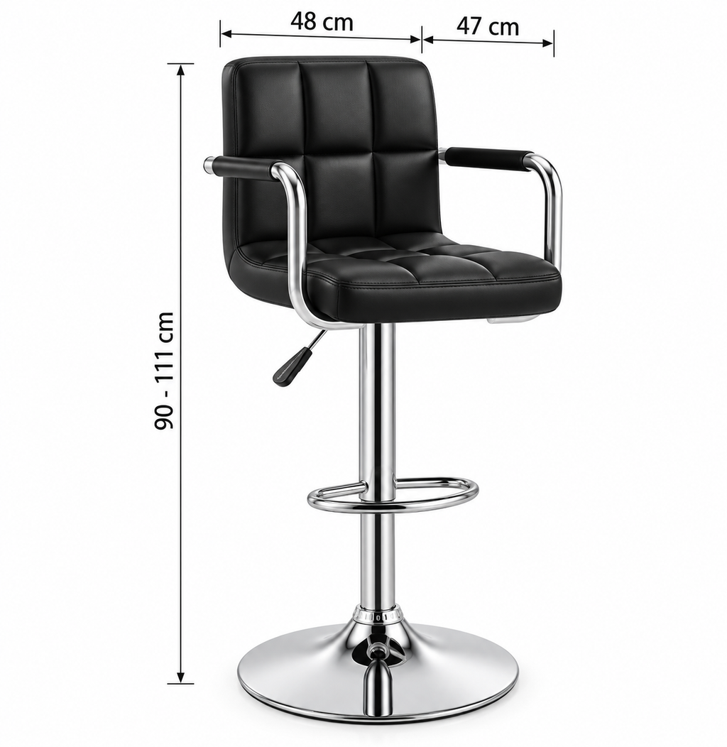 Tabouret de Bar Simili Cuir Noir – Verona