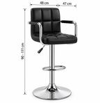 Tabouret de Bar Simili Cuir Noir – Verona