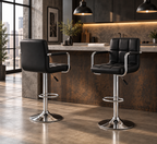 Tabouret de Bar Simili Cuir Noir – Verona