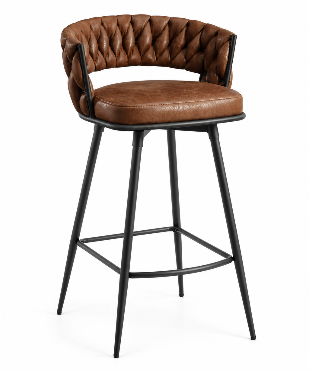 Tabouret de Bar Simili Cuir Marron – Torino