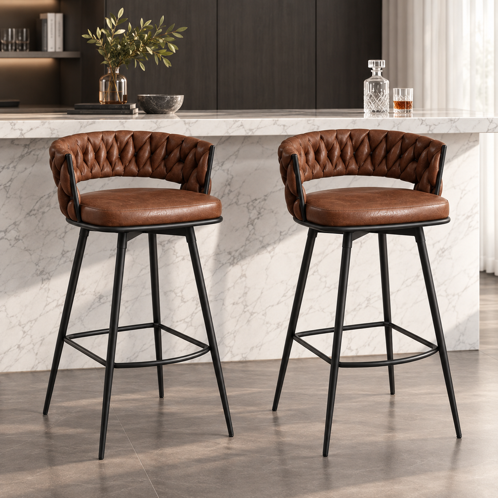Tabouret de Bar Simili Cuir Marron – Torino