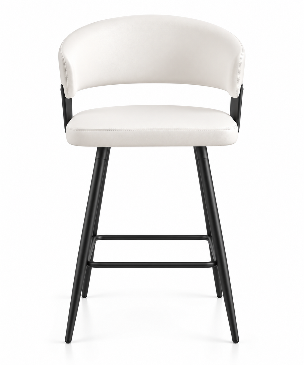 Tabouret de Bar Simili Cuir Blanc – Capri