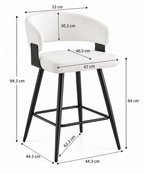 Tabouret de Bar Simili Cuir Blanc – Capri