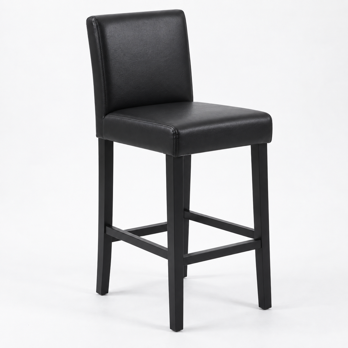 Tabouret de Bar Simili Cuir Noir – Oxford