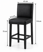 Tabouret de Bar Simili Cuir Noir – Oxford