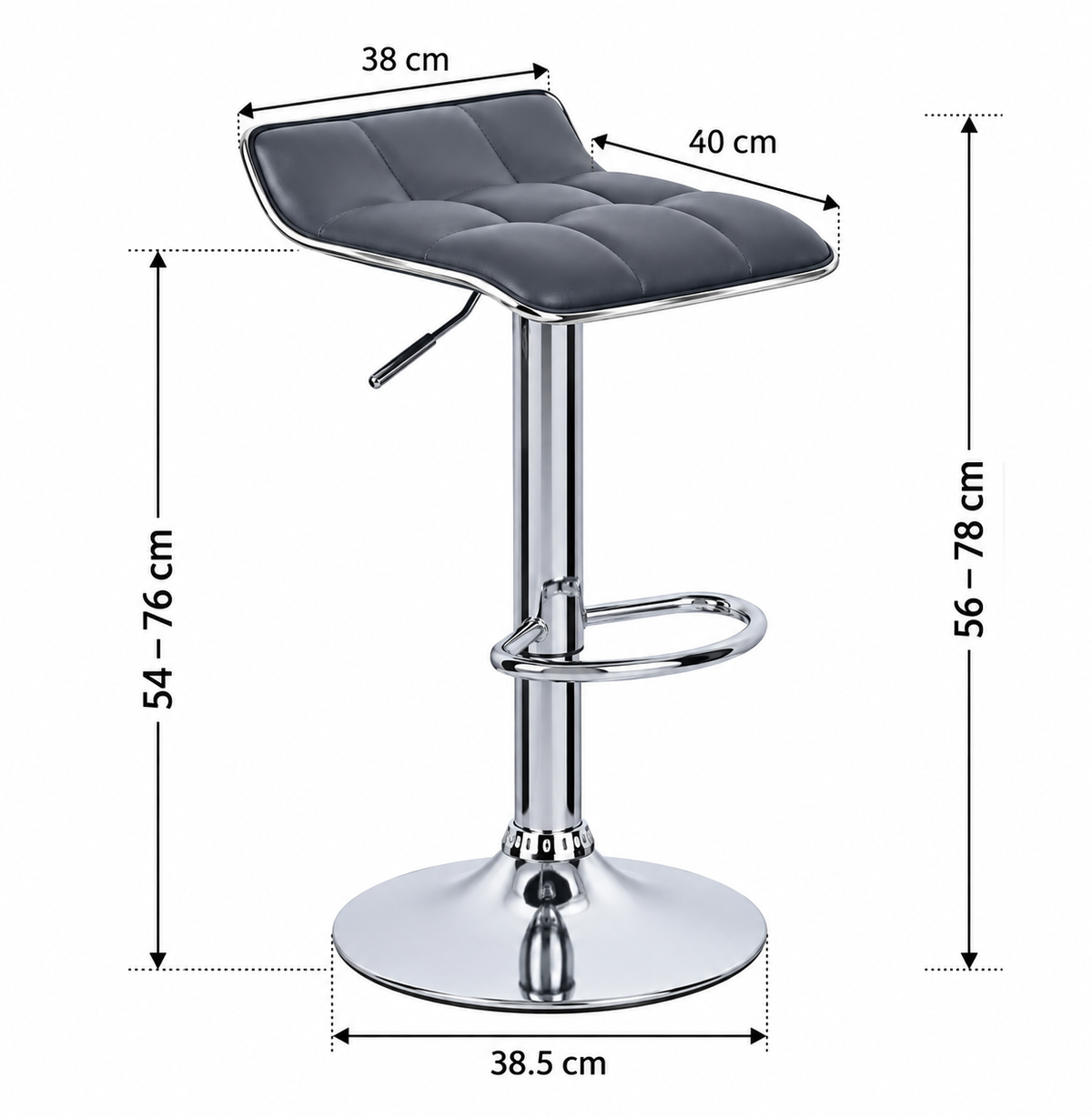 Tabouret de Bar Simili Cuir Gris – Soren