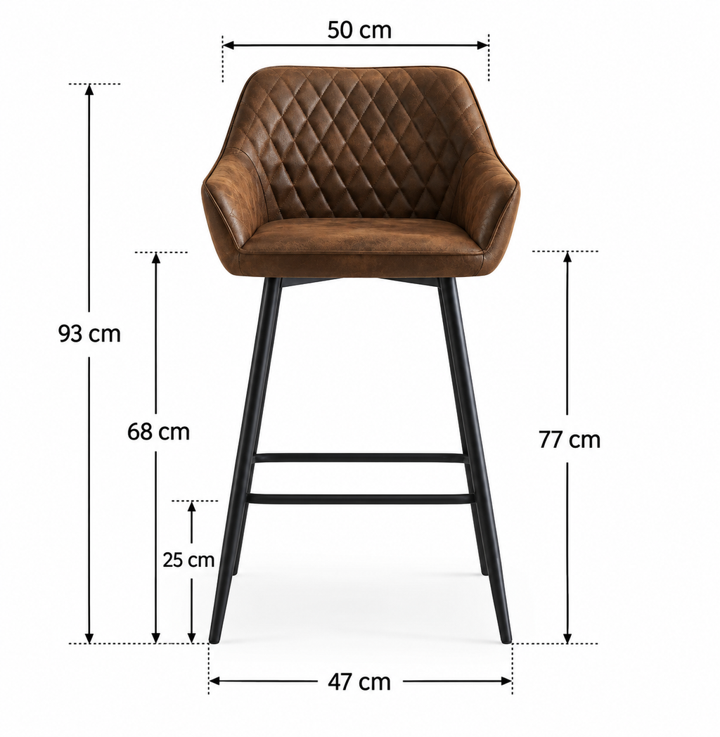 Tabouret de Bar Simili Cuir Marron – Bergen