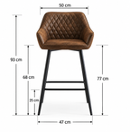 Tabouret de Bar Simili Cuir Marron – Bergen