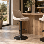 Tabouret de Bar Simili Cuir Beige – Freja