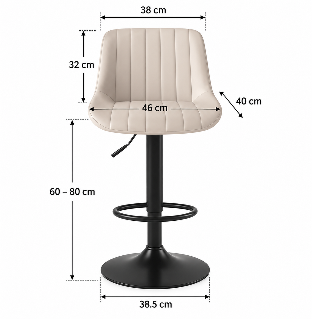 Tabouret de Bar Simili Cuir Beige – Freja