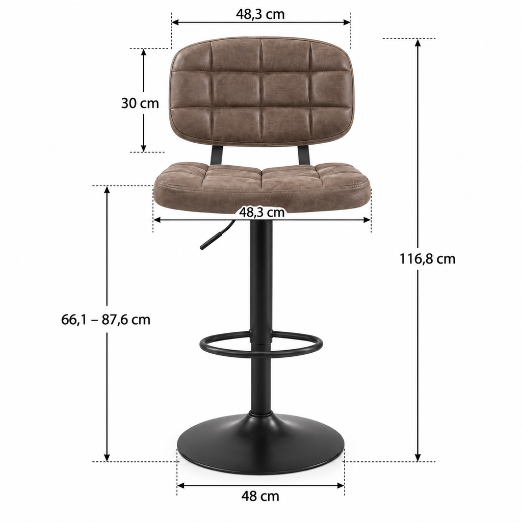 Tabouret de Bar Simili Cuir Marron – Aarhus