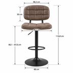 Tabouret de Bar Simili Cuir Marron – Aarhus