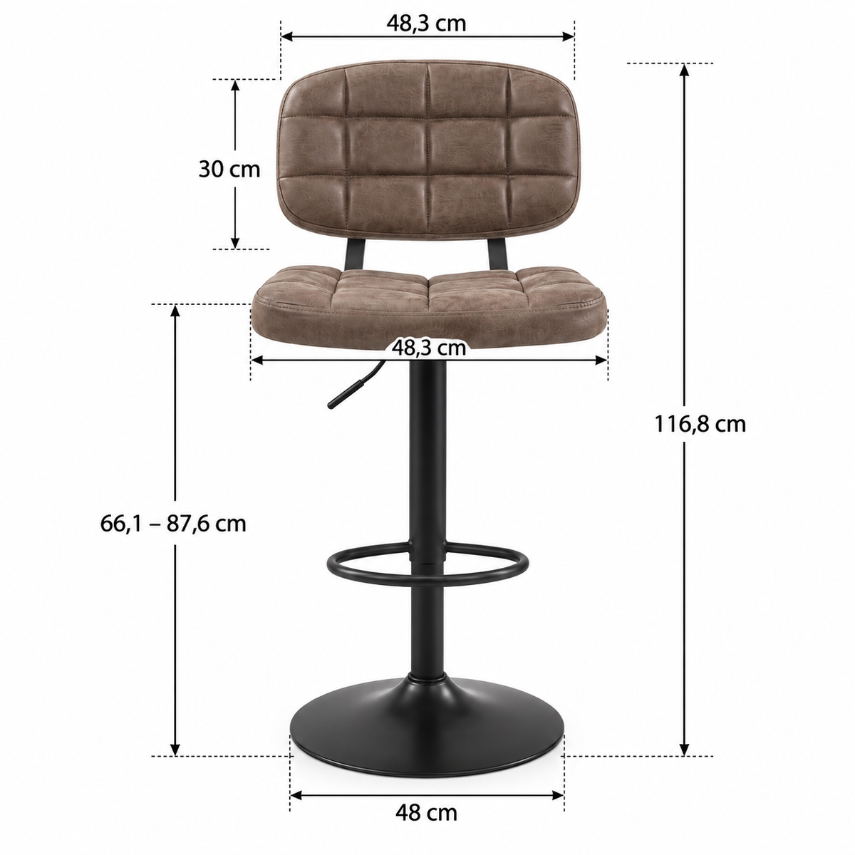 Tabouret de Bar Simili Cuir Marron – Aarhus