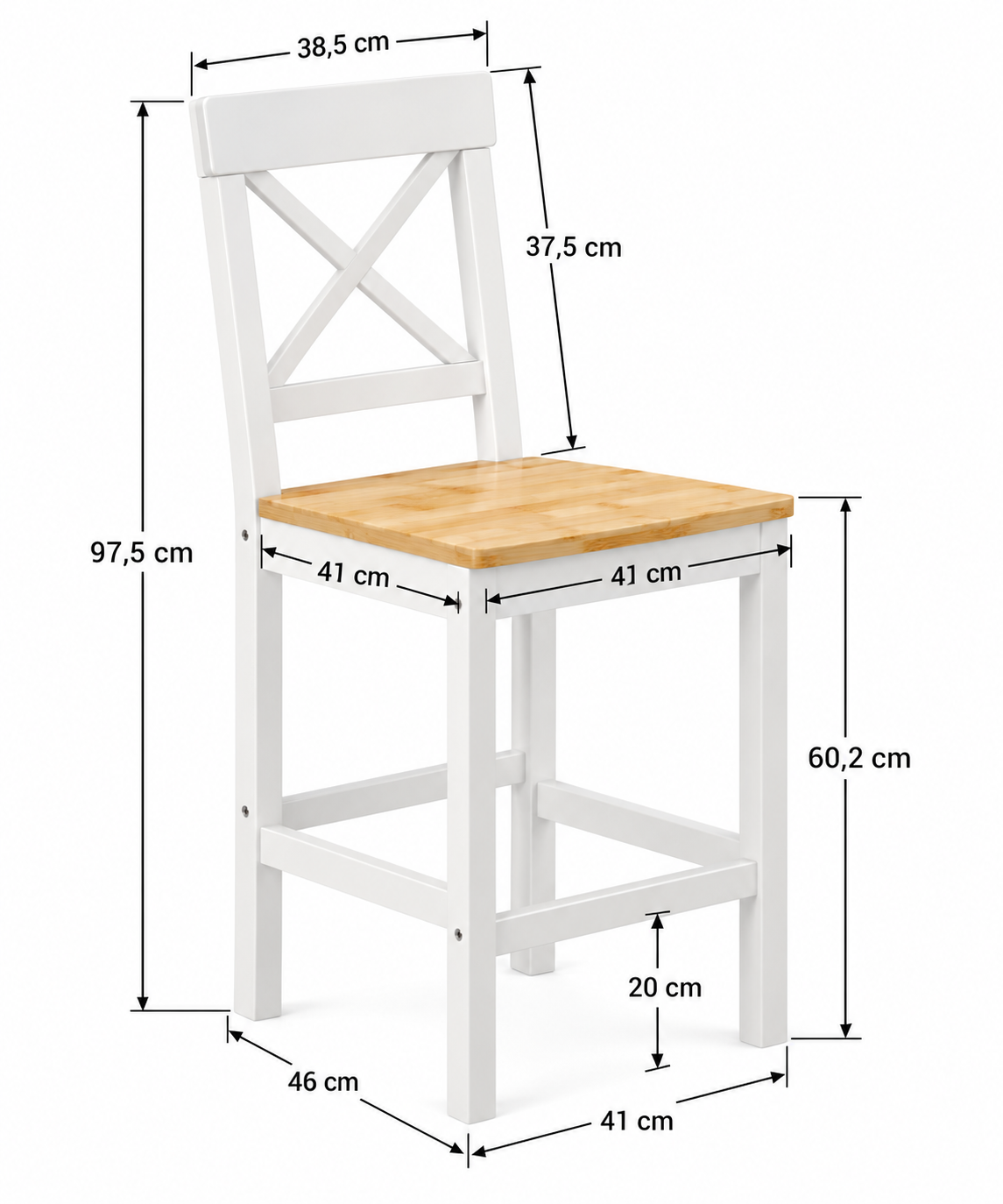 Tabouret de Bar en Bois de Pin Blanc – Brighton