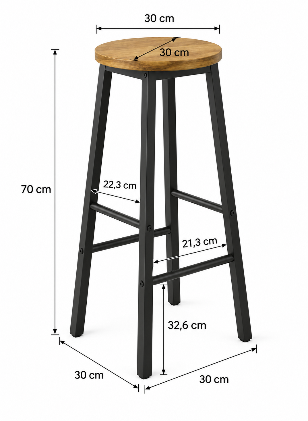 Tabouret de Bar Bois & Métal – Asti