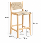 Tabouret de Bar en Bois & Rotin – Palma