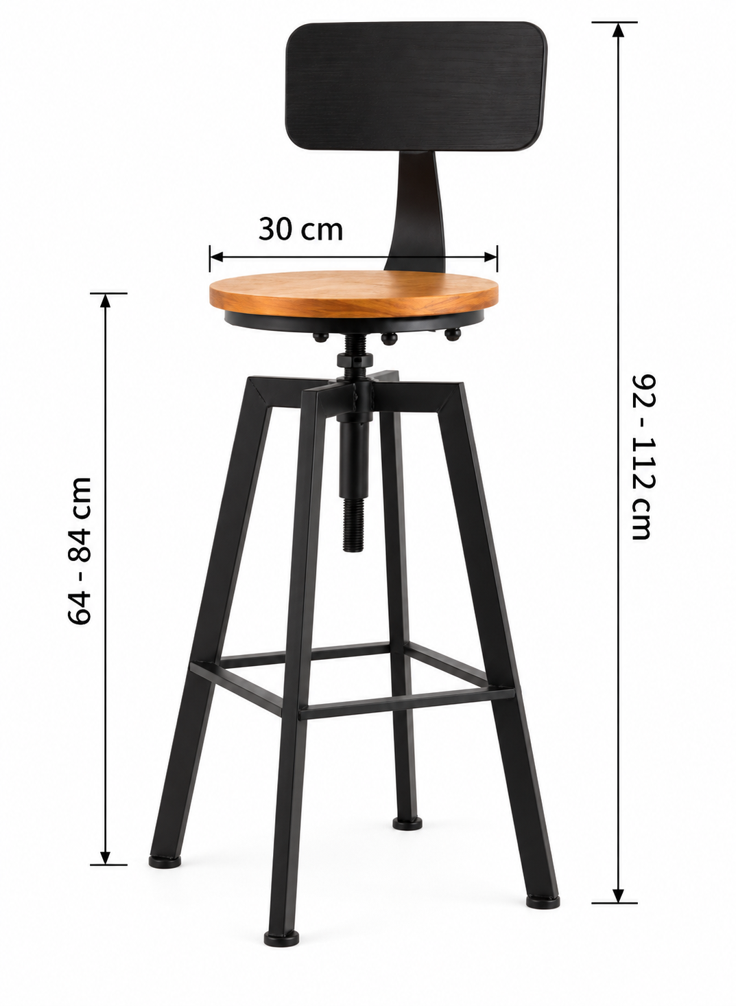 Tabouret de Bar Bois & Métal Réglable – Detroit