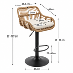 Tabouret de Bar Rotin Naturel Réglable – Java