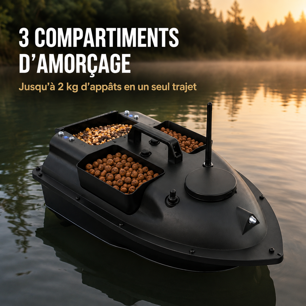 Bateau Amorceur 500 m – 3 Compartiments