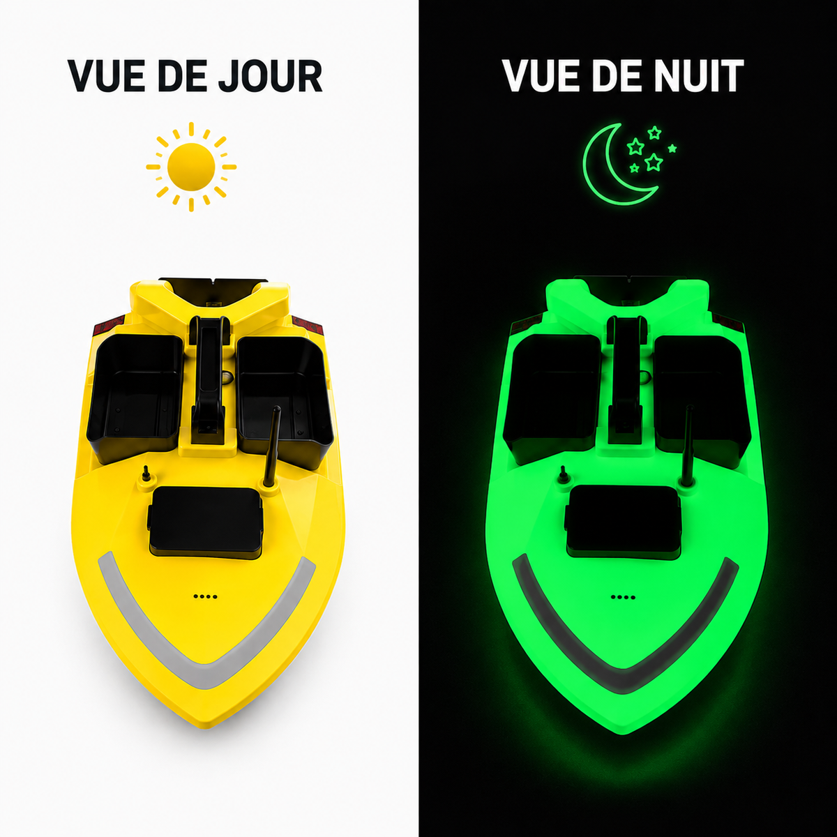 Bateau Amorceur GPS Phosphorescent