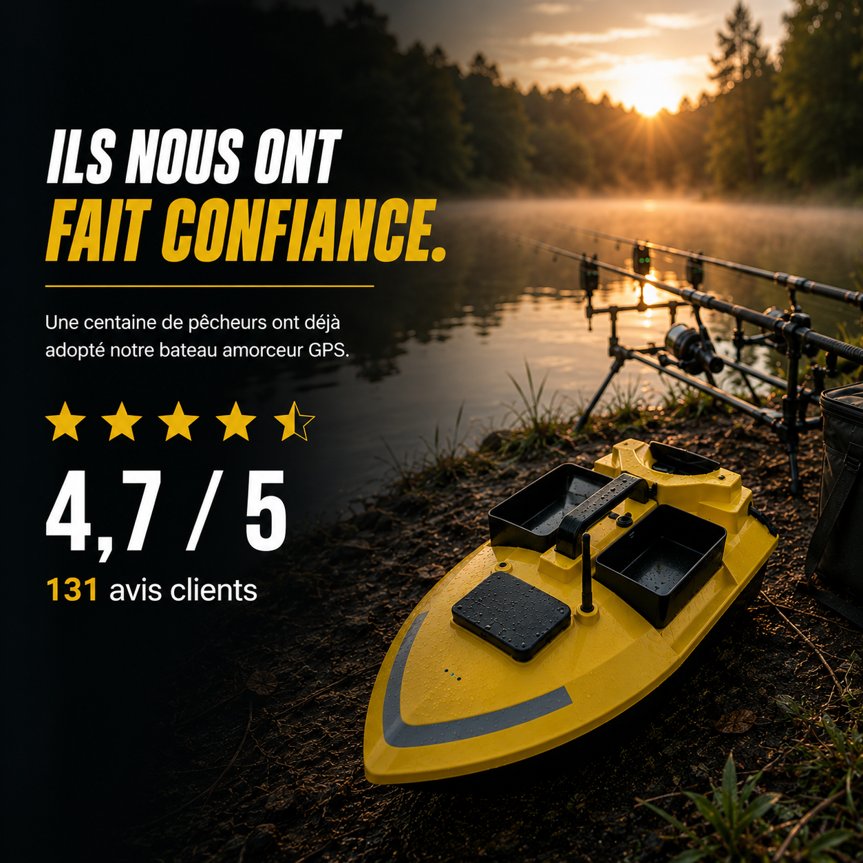 Bateau Amorceur GPS Phosphorescent