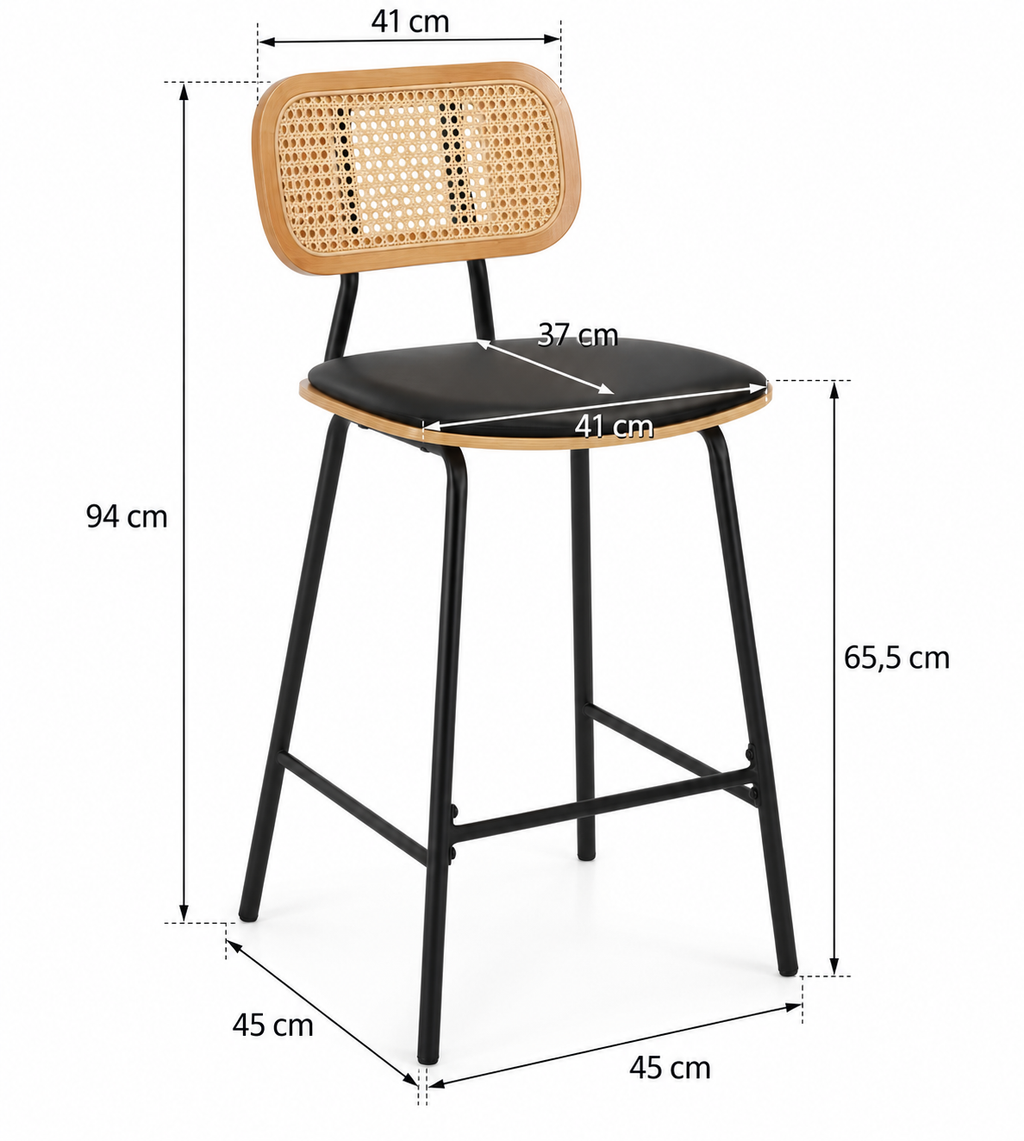 Tabouret de Bar Rotin & Bois – Calista