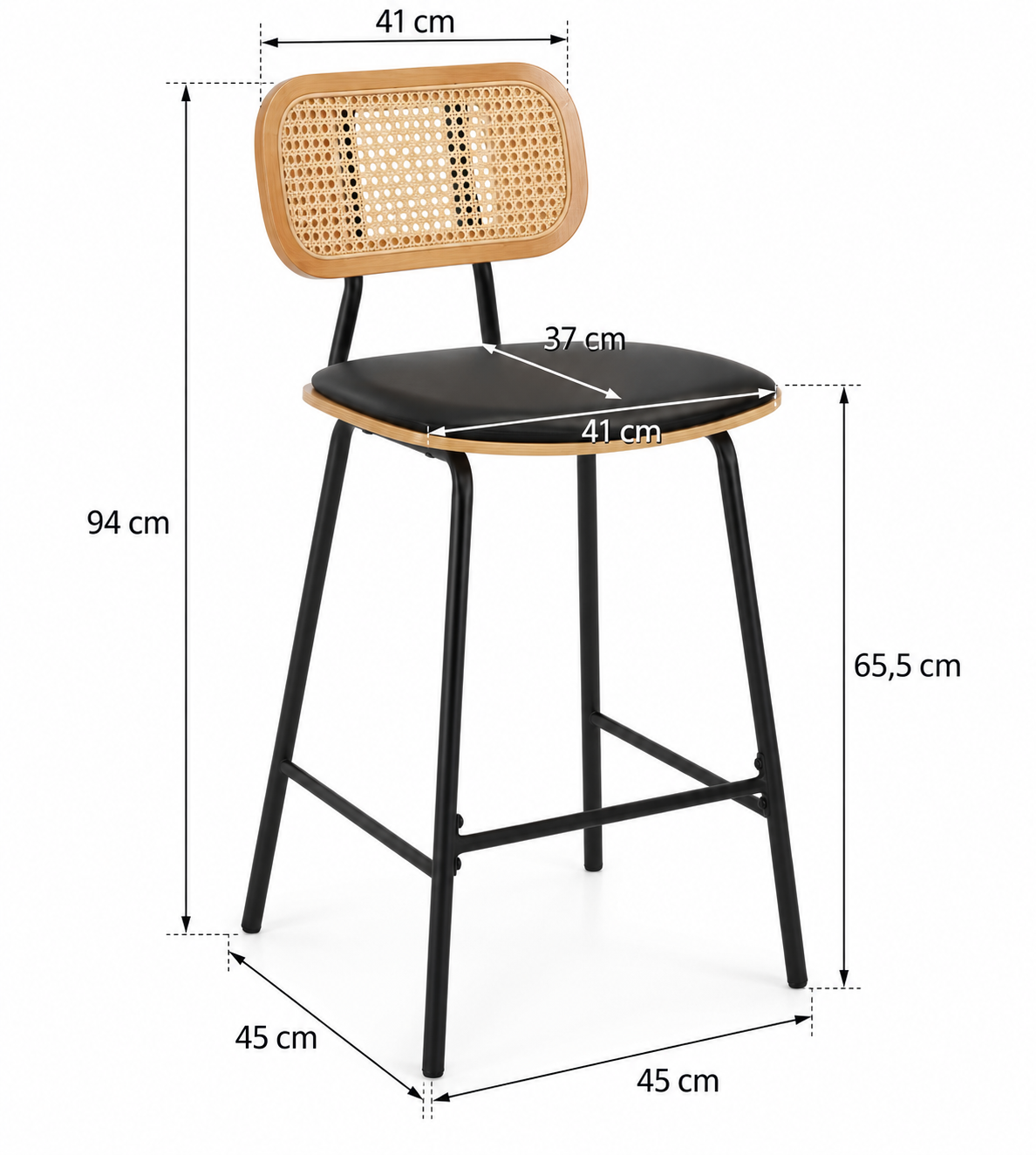 Tabouret de Bar Rotin & Bois – Calista