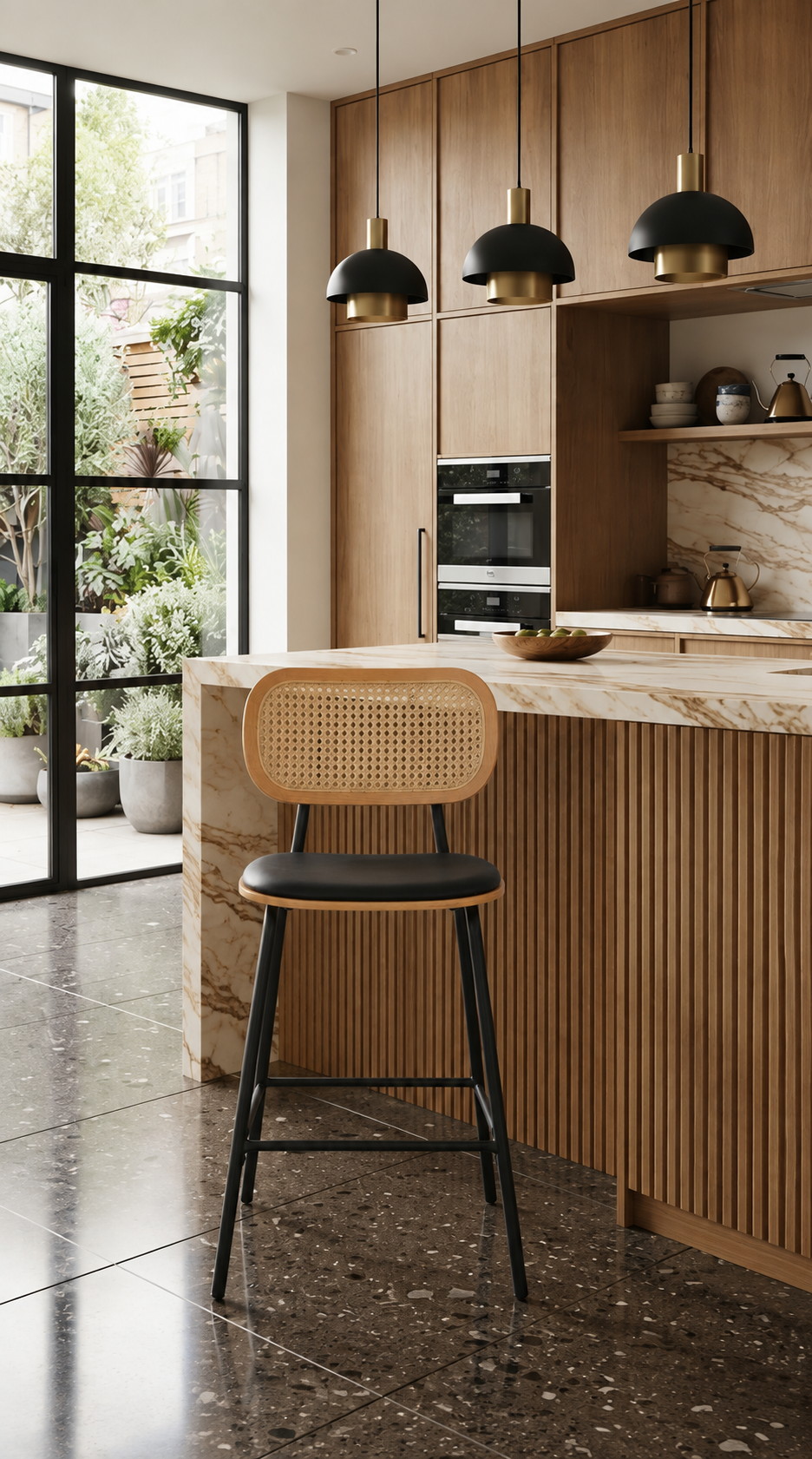Tabouret de Bar Rotin & Bois – Calista