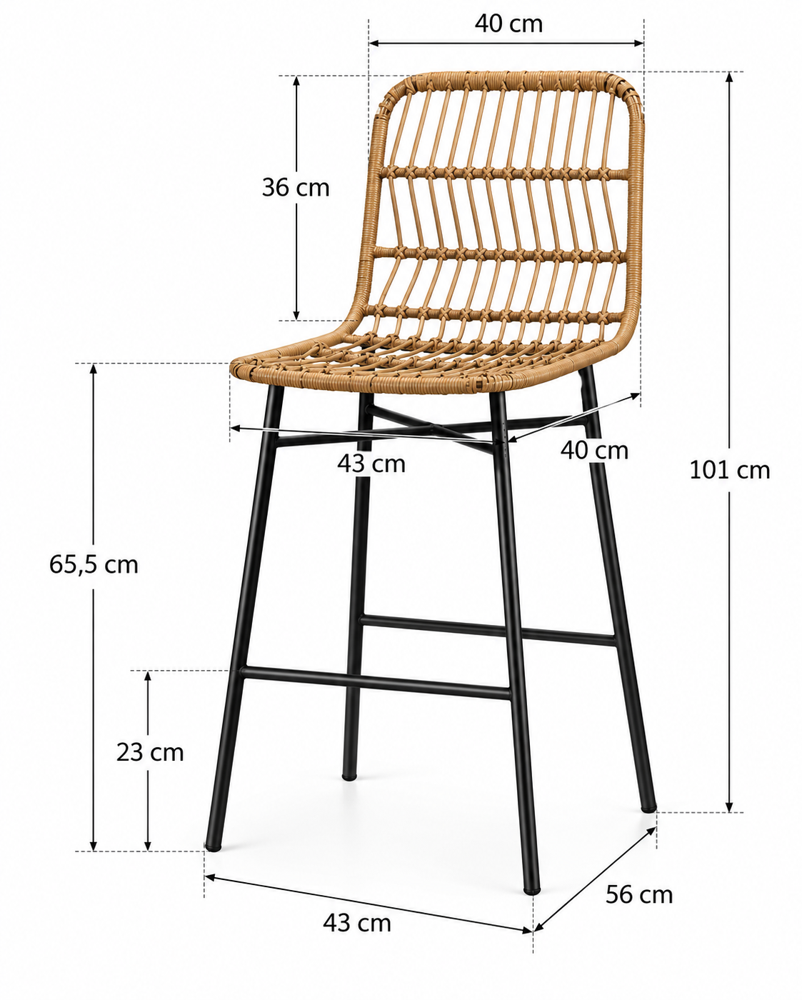 Tabouret de Bar Rotin Tressé – Azura
