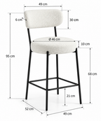 Tabouret de Bar Bouclette Crème – Évora