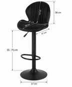Tabouret de Bar Velours Noir Pivotant – Néro