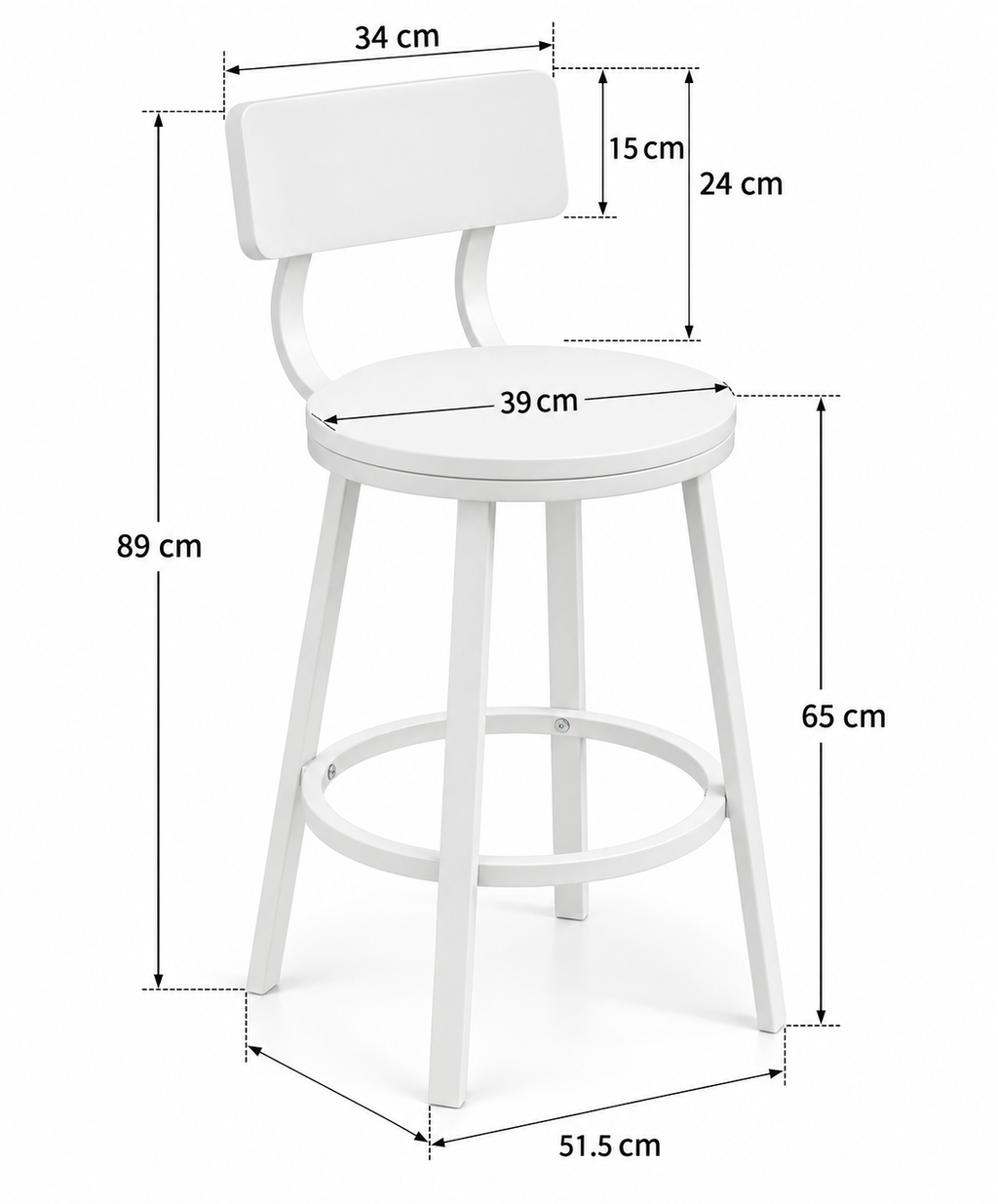 Tabouret de Bar Bois Blanc – Elara