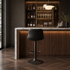 Tabouret de Bar Noir Capitonné – Velmora