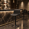 Tabouret de Bar Noir Capitonné – Velmora