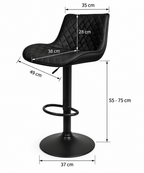 Tabouret de Bar Noir Capitonné – Velmora